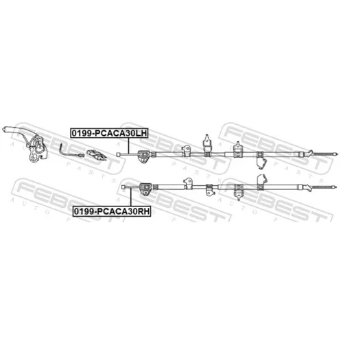 Ťažné lanko parkovacej brzdy 0199-PCACA30RH /FEBEST/ - obr. 1
