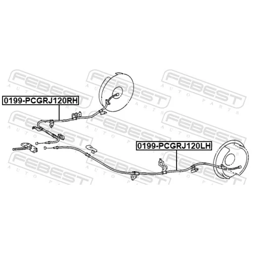 Ťažné lanko parkovacej brzdy 0199-PCGRJ120LH /FEBEST/ - obr. 1