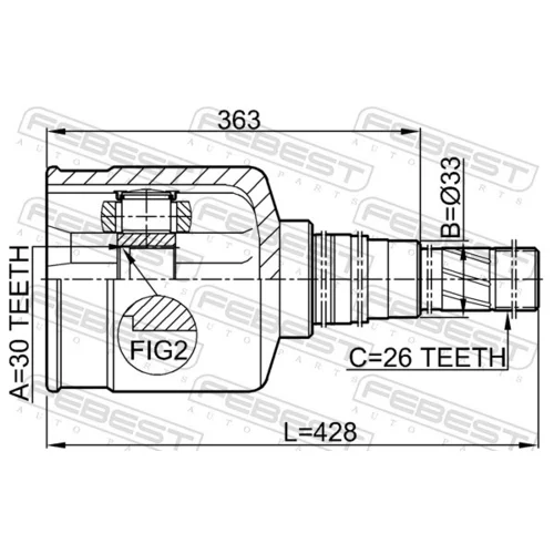 Sada kĺbov hnacieho hriadeľa 0211-J1016RH /FEBEST/ - obr. 1