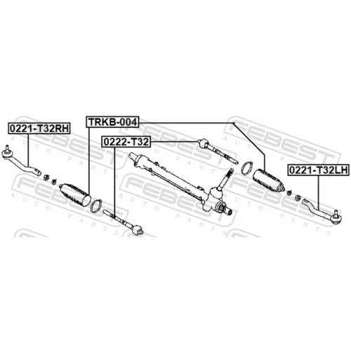 Hlava/čap spojovacej tyče riadenia 0221-T32RH /FEBEST/ - obr. 1