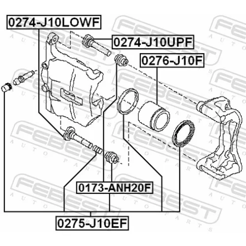 Vodiaci čap brzdového strmeňa 0274-J10LOWF /FEBEST/ - obr. 1