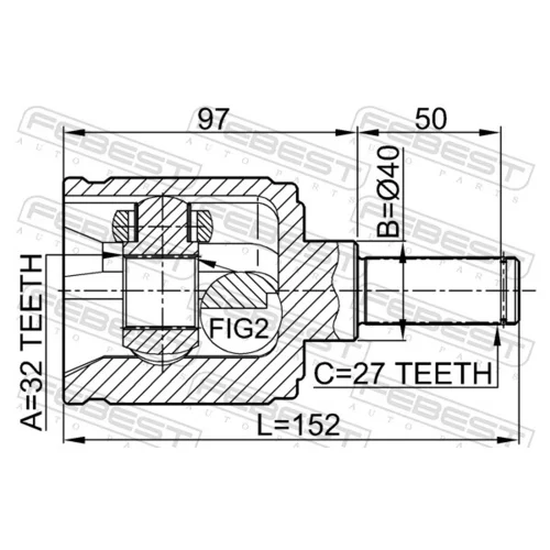Sada kĺbov hnacieho hriadeľa 0311-CFLH /FEBEST/ - obr. 1