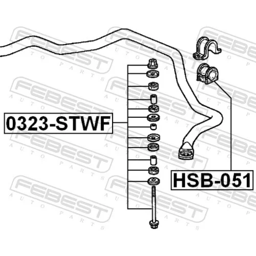 Tyč/Vzpera stabilizátora 0323-STWF /FEBEST/ - obr. 1