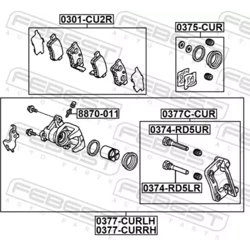 Držiak brzdového strmeňa 0377C-CUR /FEBEST/ - obr. 1