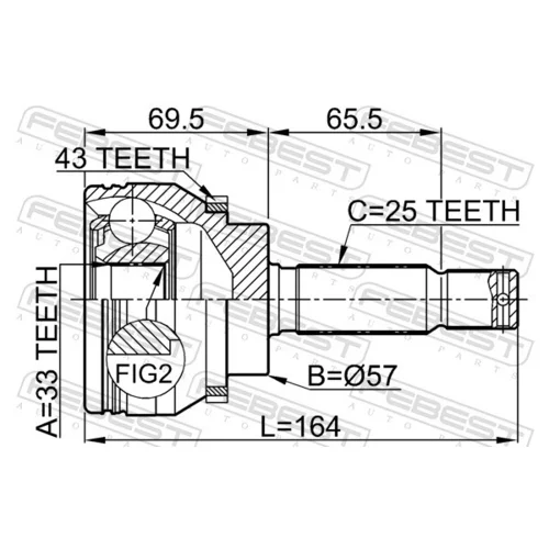 Sada kĺbov hnacieho hriadeľa 0410-DJ24A43 /FEBEST/ - obr. 1
