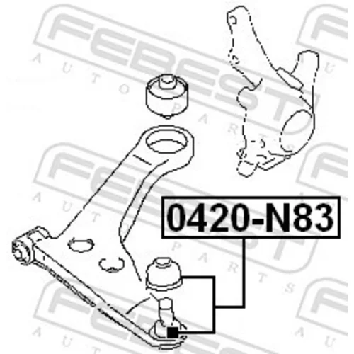 Zvislý/nosný čap 0420-N83 /FEBEST/ - obr. 1