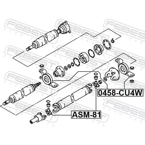 Uloženie kĺbového hriadeľa 0458-CU4W /FEBEST/ - obr. 1