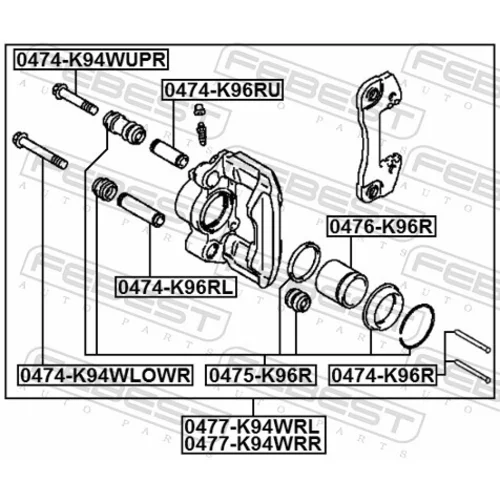 Vodiaci čap brzdového strmeňa 0474-K96R /FEBEST/ - obr. 1