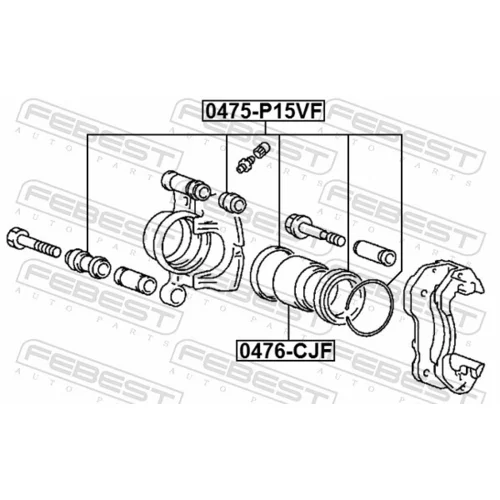 Opravná sada brzdového strmeňa 0475-P15VF /FEBEST/ - obr. 1