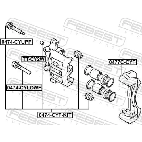 Sada držiakov brzd. strmeňov 0477C-CYF /FEBEST/ - obr. 1