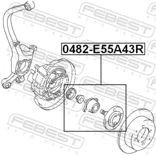 Náboj kolesa 0482-E55A43R /FEBEST/ - obr. 1