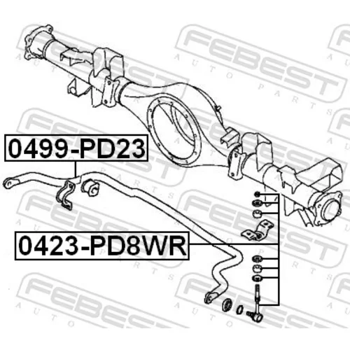 Stabilizátor podvozku 0499-PD23 /FEBEST/ - obr. 1