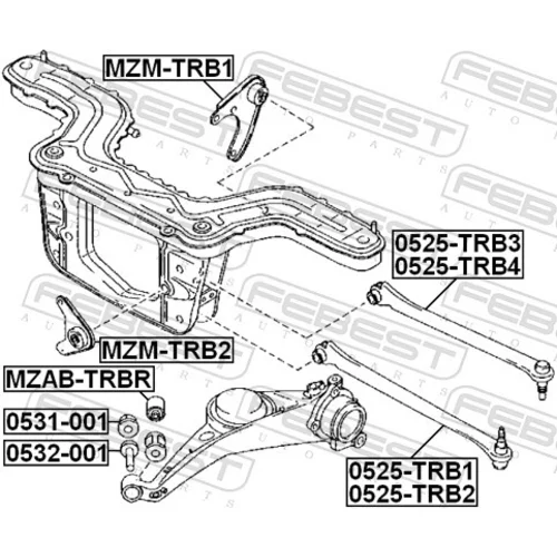 Rameno zavesenia kolies 0525-TRB4 /FEBEST/ - obr. 1
