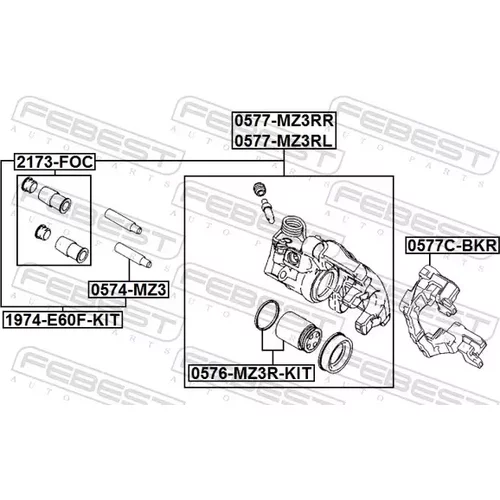 Držiak brzdového strmeňa 0577C-BKR /FEBEST/ - obr. 1
