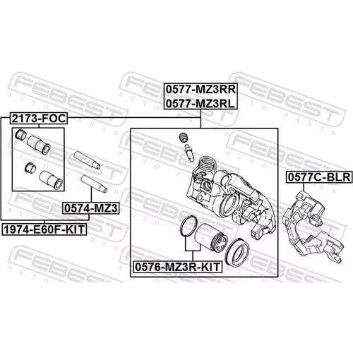 Brzdový strmeň 0577C-BLR /FEBEST/ - obr. 1
