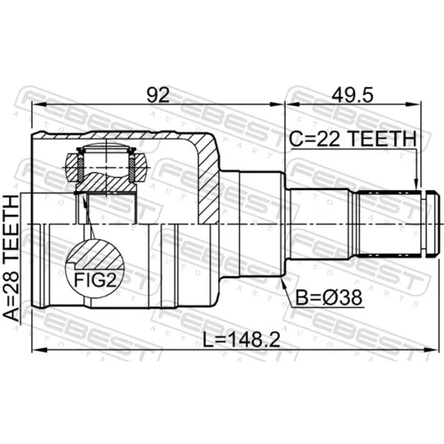 Sada kĺbov hnacieho hriadeľa 0711-RS413ATLH /FEBEST/ - obr. 1