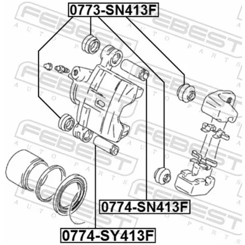 Vodiaci čap brzdového strmeňa 0774-SY413F /FEBEST/ - obr. 1