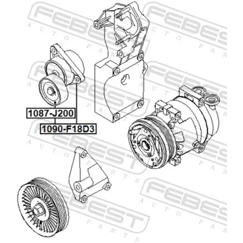 Napinák rebrovaného klinového remeňa 1090-F18D3 /FEBEST/ - obr. 1