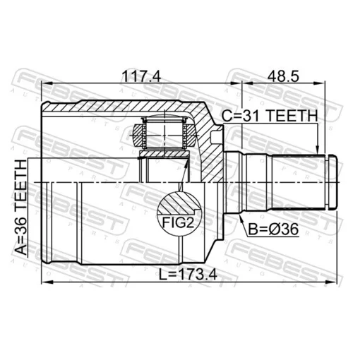 Sada kĺbov hnacieho hriadeľa 1211-CM10LH /FEBEST/ - obr. 1