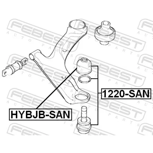 Zvislý/nosný čap 1220-SAN /FEBEST/ - obr. 1
