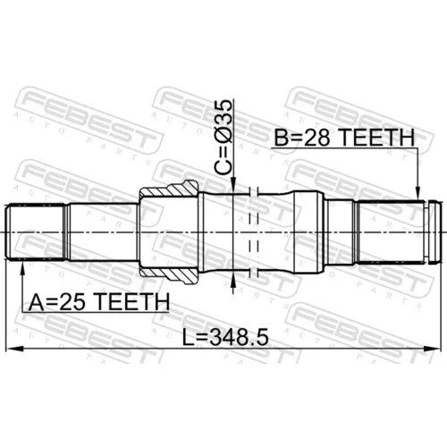 Hnací hriadeľ 1512-001 /FEBEST/ - obr. 1