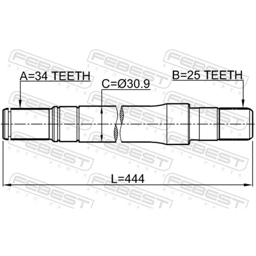 Hnací hriadeľ 1812-A17DTRH /FEBEST/ - obr. 1
