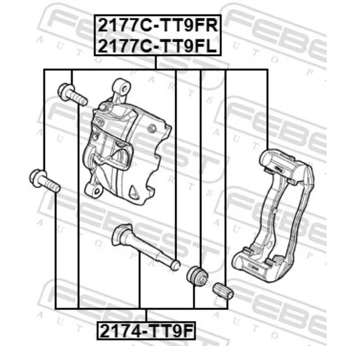 Sada držiakov brzd. strmeňov 2177C-TT9FL /FEBEST/ - obr. 1
