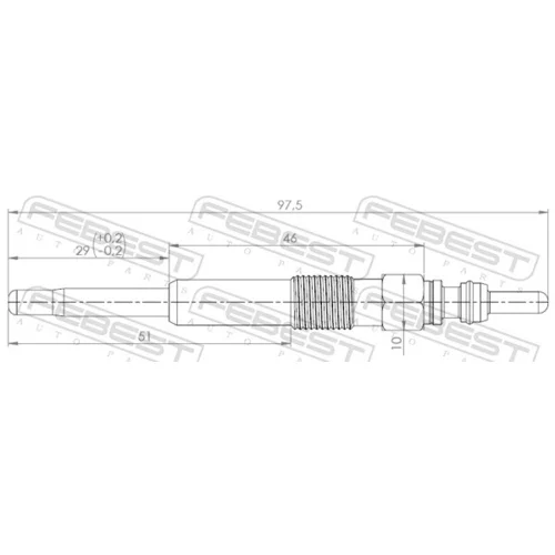 Žeraviaca sviečka 23642-004 /FEBEST/ - obr. 1