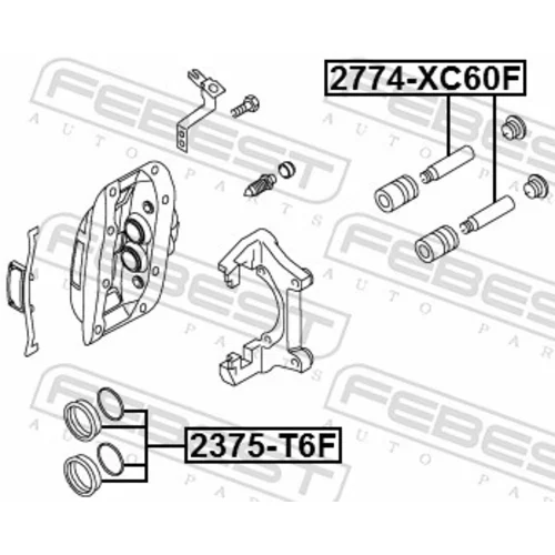 Opravná sada brzdového strmeňa 2375-T6F /FEBEST/ - obr. 1