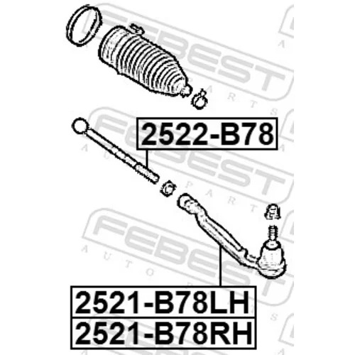 Axiálny čap tiahla riadenia 2522-B78 /FEBEST/ - obr. 1