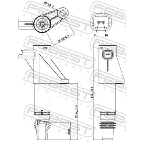 Zapaľovacia cievka 25640-002 /FEBEST/ - obr. 1
