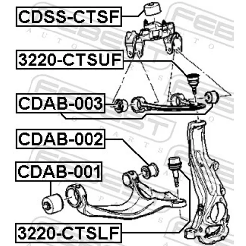 Zvislý/nosný čap 3220-CTSUF /FEBEST/ - obr. 1