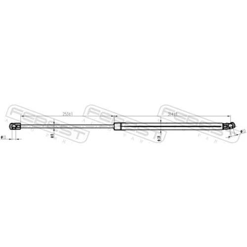 Plynová vzpera, kapota motora 34117-001 /FEBEST/ - obr. 1