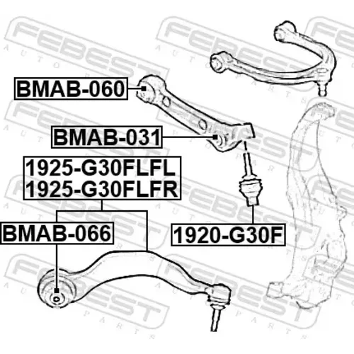 Uloženie ramena zavesenia BMAB-066 /FEBEST/ - obr. 1