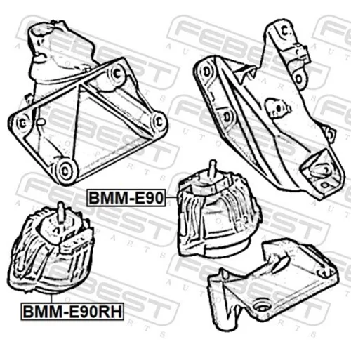 Uloženie motora BMM-E90RH /FEBEST/ - obr. 1