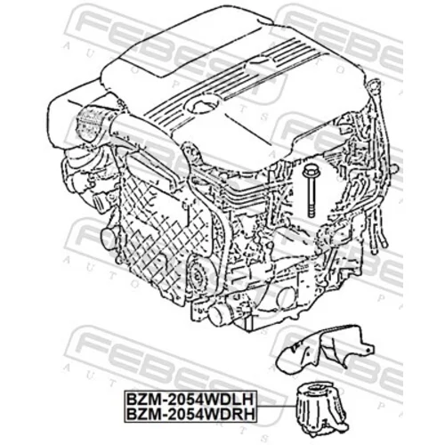 Uloženie motora BZM-2054WDRH /FEBEST/ - obr. 1