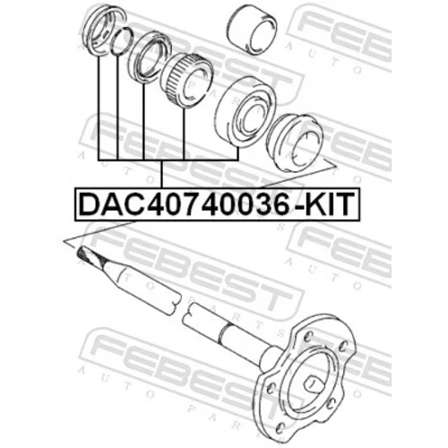 Ložisko kolesa - opravná sada DAC40740036-KIT /FEBEST/ - obr. 1