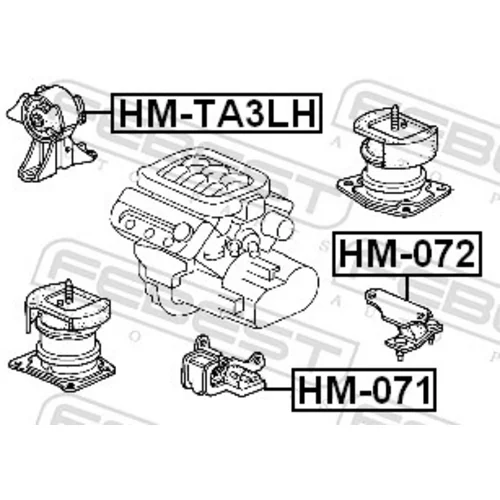 Uloženie motora HM-TA3LH /FEBEST/ - obr. 1