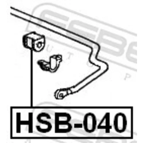 Uloženie priečneho stabilizátora HSB-040 /FEBEST/ - obr. 1