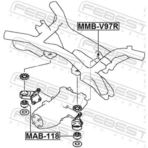 Uloženie, diferenciál MAB-118 /FEBEST/ - obr. 1