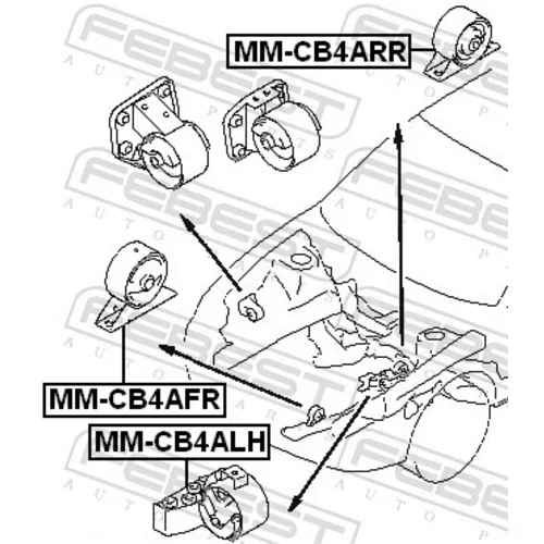 Uloženie motora MM-CB4ARR /FEBEST/ - obr. 1
