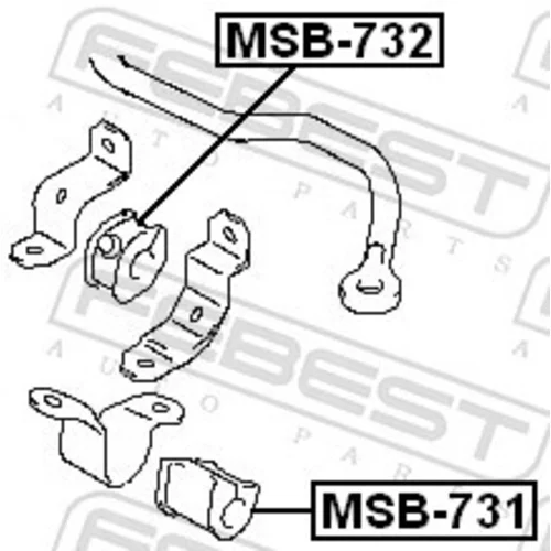 Uloženie priečneho stabilizátora MSB-732 /FEBEST/ - obr. 1