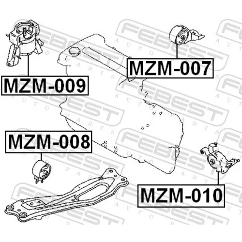 Uloženie motora MZM-008 /FEBEST/ - obr. 1