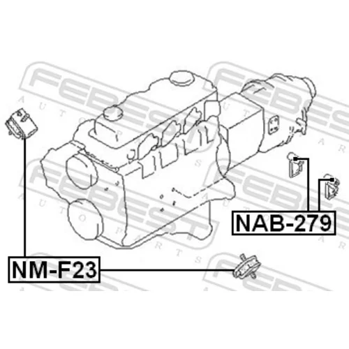 Uloženie motora NM-F23 /FEBEST/ - obr. 1