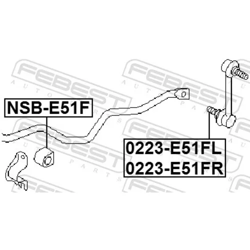 Uloženie priečneho stabilizátora NSB-E51F /FEBEST/ - obr. 1