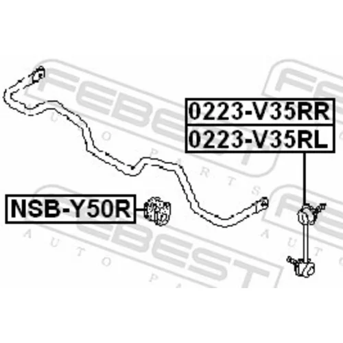 Uloženie priečneho stabilizátora NSB-Y50R /FEBEST/ - obr. 1