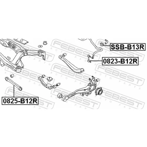 Uloženie priečneho stabilizátora SSB-B13R /FEBEST/ - obr. 1