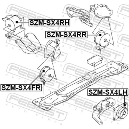 Uloženie motora SZM-SX4RR /FEBEST/ - obr. 1