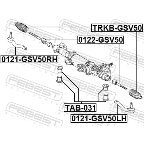 Uloženie prevodovky riadenia TAB-031 /FEBEST/ - obr. 1