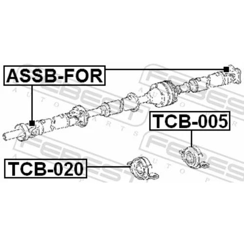 Stredové ložisko kĺbového hriadeľa TCB-005 /FEBEST/ - obr. 1